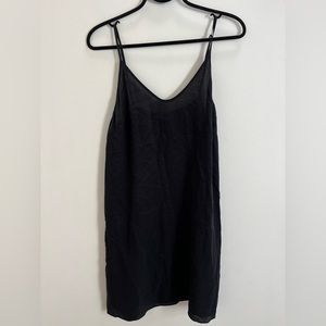 Wilfred 100% silk black mini slip dress